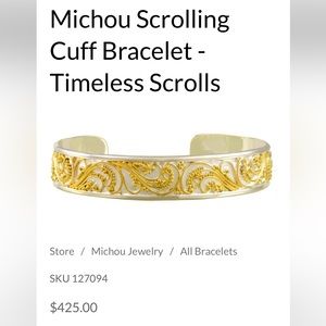 DESIGNER 22k gold vermeil and sterling silver Michou cuff